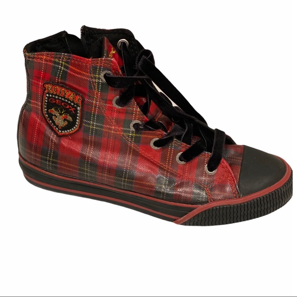 Geox Other - NWT GeoX Royal Plaid Tartan Red Sneakers Shoes 3